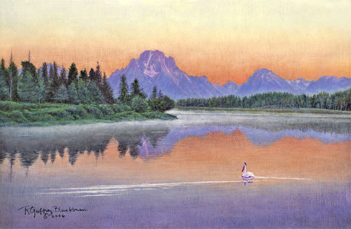 R. Geoffrey Blackburn Floating Bird oil painting